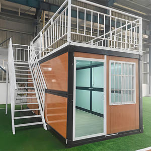 2025 Nouveau design de maison de luxe en conteneur pliant préfabriquée de 20 pieds préfabriquée à l'extérieur du chantier de construction ferroviaire en bord de route Maison Garage - Product Image 1