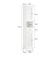 Casier de salle de bain blanc du sol au plafond avec étagères et tiroirs Armoire tour en lin avec armoires de rangement