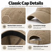 Casquette de baseball personnalisée brodée, effet délavé, OEM, marque privée, casquette ajustable à visière incurvée, logo personnalisé, fournisseur en gros