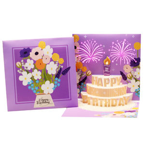 Tarjeta de felicitación de música con luces LED 3D hechas a mano 'Feliz cumpleaños' Pop-up Fairy Cross Angel Love Paper Card Grabación de voz Navidad - Product Image 1