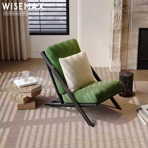 WISEMAX Modern oturma odası püsküllü vurgu sandalye silbles kumaş terlik kol sandalye oturma odası rahat kadife uzanmış şezlong - Product Image 6