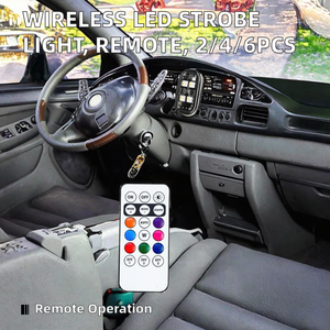 2/4/6 pièces, télécommande <span class=keywords><strong>sans</strong></span> <span class=keywords><strong>fil</strong></span>, lumière stroboscopique LED, lumière d'avertissement pour voiture, moto, drone, scooter, lampe d'avertissement anti-collision, flash stroboscopique - Product Image 2