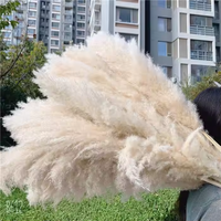 Venta caliente Pampas Grass Wreath Decoración de flores secas naturales para el Año Nuevo chino Pascua Hierba decorativa real en bolsa de plástico