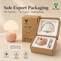 Lampe de table LED flexible en céramique en forme de champignon, réglable, avec prise AC E27/E26, pour la décoration de la chambre à coucher et de la maison