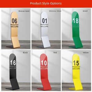 ป้ายเลขโต๊ะสแตนเลสสองด้าน LANJO 1-25 สำหรับร้านอาหาร งานแต่งงาน ที่นั่งคาเฟ่ - Product Image 6