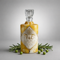 Luxe 500ml Super-flint fles decanter met aangepaste kleur logo doosverpakking, heldere likeur whisky brandewijn groothandel