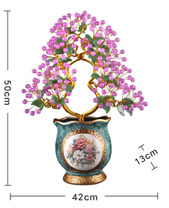 Magnifique <span class=keywords><strong>arbre</strong></span> en cristal <span class=keywords><strong>rose</strong></span> pour la décoration de la maison - Product Image 6