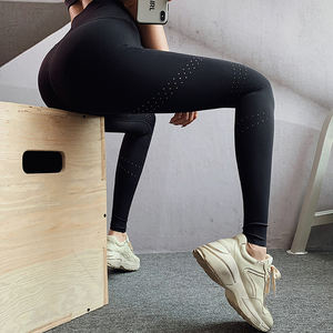 Pantalones de Yoga personalizados sin costuras para <span class=keywords><strong>mujer</strong></span>, medias de compresión para entrenamiento, venta al por mayor - Product Image 2