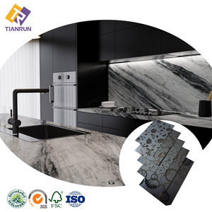 Planche <span class=keywords><strong>de</strong></span> <span class=keywords><strong>comptoir</strong></span> en HPL à motif marbré, <span class=keywords><strong>feuille</strong></span> stratifiée durable <span class=keywords><strong>pour</strong></span> cuisines et salles <span class=keywords><strong>de</strong></span> bain - Product Image 1