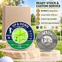 Niveau de golf en métal double face avec bulle de niveau, aide au putting compacte pour la lecture de la pente, idéal pour l'entraînement de golf et les cadeaux pour la vente au détail