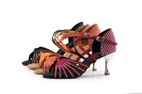 CM04 violet Satin Latin Salsa chaussures de danse pour femmes filles classique salle de bal Tango sandales largeur moyenne semelle intérieure en daim Style Jazz
