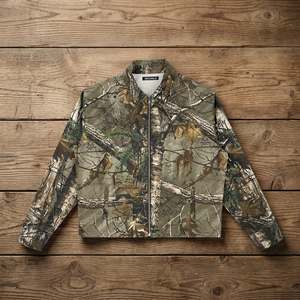 OEM Custom Logo Trendy Outdoor Unisex Canvas Zip-up Work <b>Jacket</b> 100% Cotton Realtree for Winter - Product Image 3