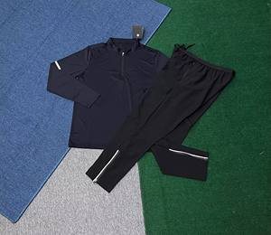 Ensemble de sport pour hommes à manches longues, demi-zippé, <span class=keywords><strong>haute</strong></span> qualité, séchage rapide, respirant, anti-transpiration, avec pantalon - Product Image 2