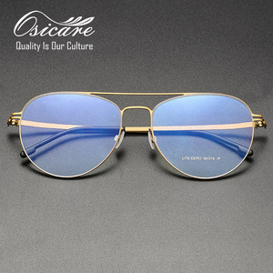 Occhiali da vista da uomo <span class=keywords><strong>di</strong></span> alta qualità con doppio ponte in lega, montatura ottica <span class=keywords><strong>di</strong></span> marca senza viti - Product Image 3