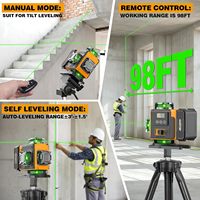 Trépied à nivellement automatique de qualité industrielle Laser vert 4x360 ° Outil de construction suspendu pour photos