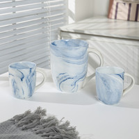 Vente en gros de tasses à café en céramique personnalisées de style nordique, marbrées, pour l'eau, le lait, l'espresso, le thé, pour cadeau