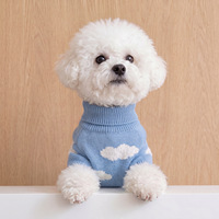 Pull pour animaux de compagnie, imprimé ciel bleu et nuages, vêtements d'automne et d'hiver pour chiens et chats, manteau chaud pour chiots, pull pour chien