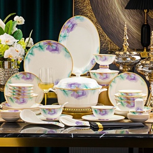 Service de table en céramique de Jingdezhen – Ensemble de bols et assiettes à motifs floraux pour la maison – Cadeaux de déménagement en gros – Cadeaux d'accompagnement personnalisés - Product Image 2