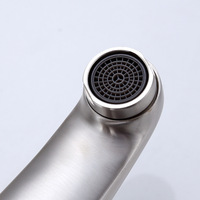Robinet de lavabo à montage sur plan en acier inoxydable 304, anti-corrosion, anti-rouille, à ouverture par pression, à fermeture automatique temporisée, eau froide uniquement, économie d'eau