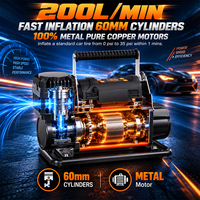 Compresseur d'air haute performance 12V avec affichage numérique, arrêt automatique, 500W, 150PSI, 200L/min, gonfleur de pneus pour voiture et SUV