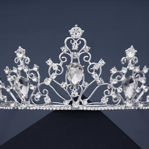 Diadème couronne diadème de mariage, coiffe reine en cristal, <span class=keywords><strong>rouge</strong></span> strass, coiffure, - Product Image 3