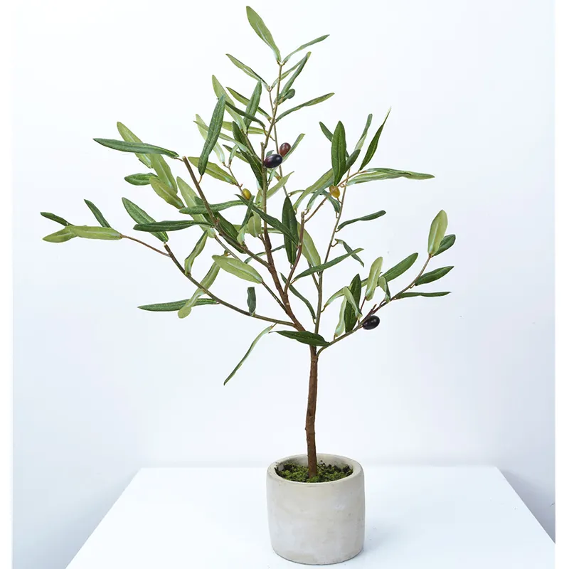 2021 New Arrivals Bonsai Olive Tree Table Potted Plant Artificial Olive Trees with Fruits