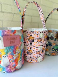 Bolsa de Lona Personalizada de <span class=keywords><strong>Halloween</strong></span> para Niños, con Nombre Personalizado, Diseño de Fantasma y Calabaza, para Dulces, con Asa Reforzada - Product Image 5