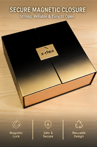Luxury <b>Black</b> and Gold Foil Rigid Paperboard Gift <b>Box</b> Custom Printed Gatefold Style <b>Box</b> for High-end Skincare and Cosmetic - Product Image 6
