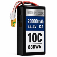Baterai Drone OEM DHC-POWER Pemasok Guangdong 44.4V 16S 20000mAh 10C Semi-solid State 888Wh Heavy-Duty 800 Siklus -20-60 untuk
