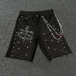 DiZNEW 2025 <span class=keywords><strong>Jeans</strong></span> da <span class=keywords><strong>Uomo</strong></span> con Diamanti, Pantaloncini in Denim con Incastonature di Diamanti, <span class=keywords><strong>Jeans</strong></span> alla Moda Versatili e di Alta Gamma su Misura - Product Image 3