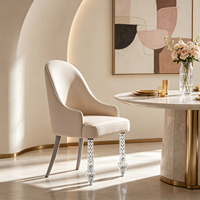 Chaises de salle à manger de luxe en duvet d'oie importé, pieds en cristal, style nordique moderne, chaises rembourrées pour cuisine et salle à manger, meubles de salle à manger