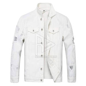 Veste en jean pour homme de haute qualité, style streetwear hiver 2024, couleurs personnalisées, col montant, tissu en coton tricoté de haute qualité - Product Image 1