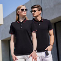 Polo à manches courtes pour homme avec bordure rayée, logo personnalisé, plusieurs tissus, OEM ODM, échantillon rapide, expédition en gros, vente en gros
