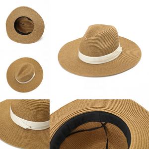 Fedora <span class=keywords><strong>cubain</strong></span> blanc paille Panama chapeaux personnalisables Western dames chapeaux de paille canotier disquette plage soleil <span class=keywords><strong>chapeau</strong></span> fabrication en gros - Product Image 3