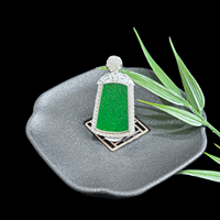 Pendentif en jadéite naturelle de type A birmane, pendentif en jadéite trapézoïdale, pendentif en jadéite unisexe, cadeau à porter au quotidien (avec NGTC)
