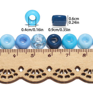 500pcs/bag Wholesale 6x9mm Blue Series Large Hole Acrylic <strong>Beads</strong> Colored Plastic <strong>Pony</strong> <strong>Beads</strong> for DIY - Product Image 2