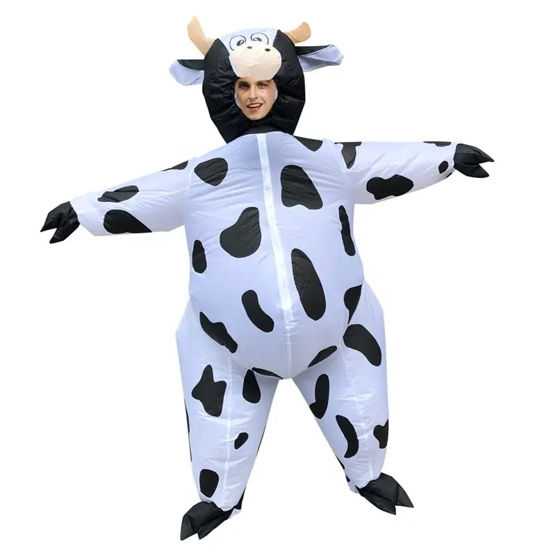 Unisex Fancy Dress Halloween Party Suit inflatable costume Inflatable Cow Costume for adults