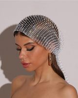 Élégant Voile de Mariée en Maille Ornée de Strass Scintillants pour Festivals et Mariages – Voile de Cheveux Bling-Bling