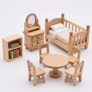 Houten Miniatuur Meubels Poppenhuis Voor Kinderen Kinderen Geschenken Poppenhuis Doen Alsof Spelen Fabriek Levering Groothandel Educatief Speelgoed - Product Image 1
