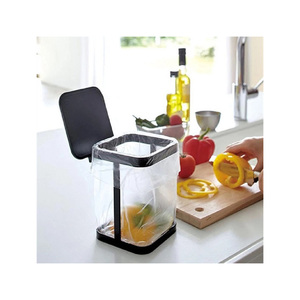 Kitchen with lid of small desk garbage can iron basket garbage bag rack holder living room trash can desktop table waste bin hom