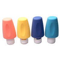 Nuevo Color personalizado plegable Squeeze cosmético 100ML silicona loción champú botella viaje botella conjunto