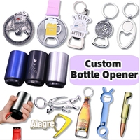 Ouvre-bouteille à sublimation échantillon gratuit Lame à barre plate en métal en acier inoxydable vierge Impression de bière Ouvre-bouteille magnétique personnalisé Aimant