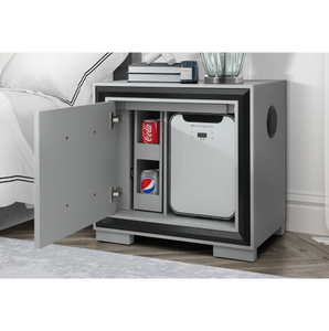 2025 Modern Minimalist Two-Drawer Nightstand Gray <b>Black</b> Wood Bedroom Furniture Convertible Adjustable for Hotel Apartment - Product Image 3