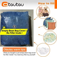 OTAUTAU Housse de pouf en tissu de lin doux, design japonais, forme goutte d'eau, une place pour adultes et enfants, vente en gros DD002