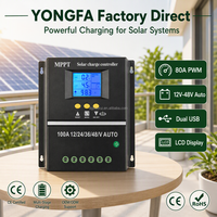 Contrôleur de charge solaire PWM Yong Fa SY-4880A 80A 12V 24V 36V 48V Auto avec écran LCD et double USB 5V 2A pour panneau solaire CE ROHS