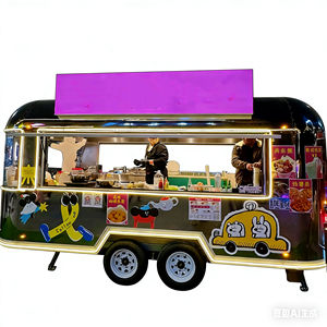 รถพ่วงจัดเลี้ยงแบบกระจกเงาพร้อมกราฟิกการ์ตูนแบบกำหนดเอง เหมาะสำหรับธุรกิจขายขนมและเครื่องดื่ม - Product Image 4