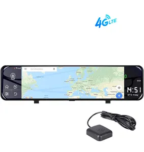 กระจกมองหลังพร้อมกล้องสําหรับรถยนต์ dashcam กล้องสํารอง GPS นําทาง Android กล้อง Full HD