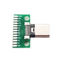 Connecteur mâle USB 3.1 Type C avec carte PCB soudée, prise USB 3.1 double face positive et négative