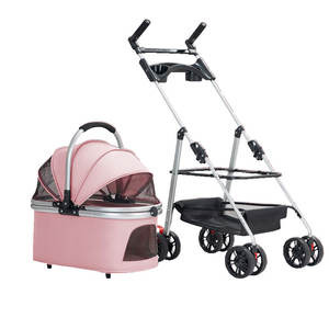 कई कार्यों को अलग करने योग्य पालतू स्टलर फोल्डेबल दोहरी व्हील शॉक अवशोषण पालतू वैगन - Product Image 2