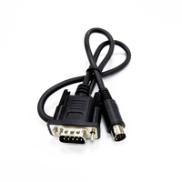 Cable de Video DB9 D-SUB de 9 Pines a Terminal S Mini Din de 8 Pines, Cable de Comunicación RS232 Mini Din de 8 Pines MD 8P para Programación PLC para PC